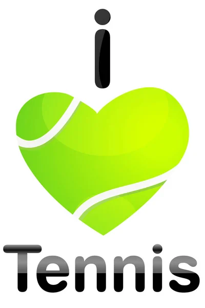 Tennis Ball Heart Shape — Stock Vector