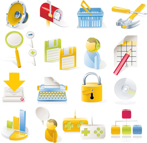 Vector Set Business Icons — Stock Vector