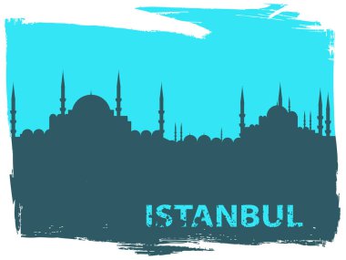 İstanbul silüeti, vektör illüstrasyonu