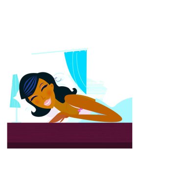 Yatak odasında yatan kadın