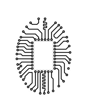 elektronik devre kartı teknolojisi ikon vektör illüstrasyon tasarımı