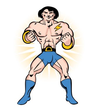 Güçlü kaslı erkek boksör..