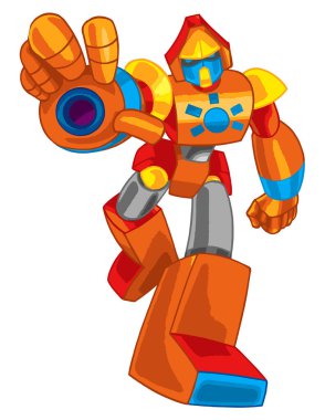 Beyaz arka plan üzerinde izole vektör Cartoon Robot