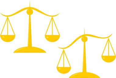 Adaletin terazisi. vektör resmi.