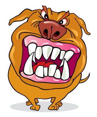 Kızgın suratlı kızgın bir köpek..