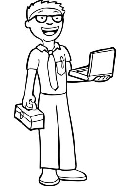 IT Teknisyeni, modern vektör çizimi