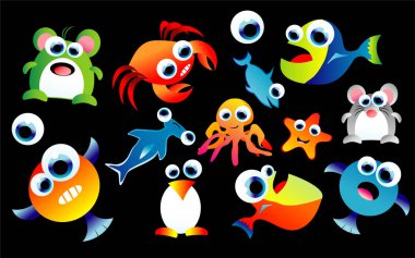 karikatür hayvanlar vektör çizim 