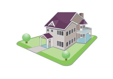 vektör izometrik ev simgesi