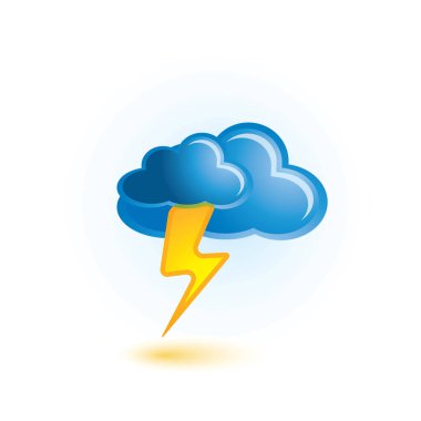 Düz renkli yıldırımın vektör çizimi