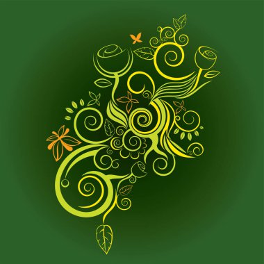 vektör çizim çiçek öğeleri.