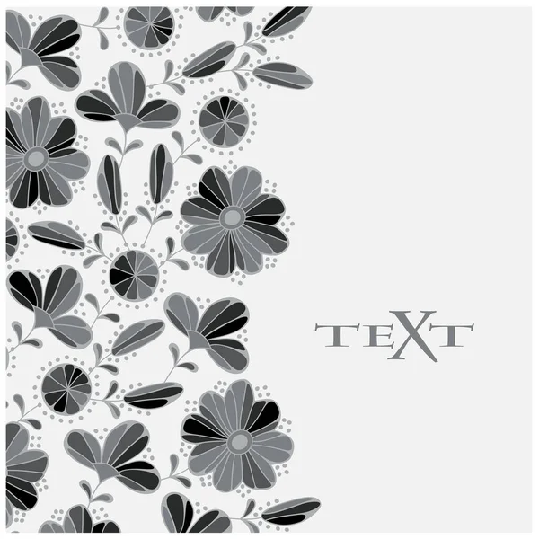 Vector Floral Card Flowers Place Text — Stock Vector
