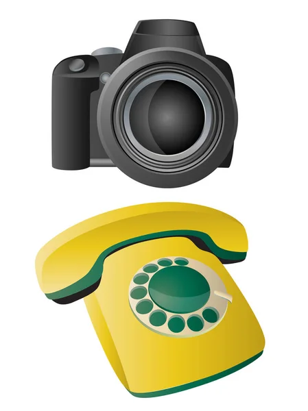 Téléphone Une Caméra — Image vectorielle