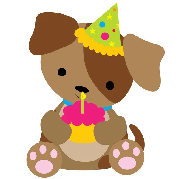 Cute Dog Party Hat — Stock Vector