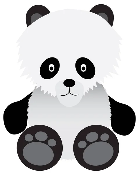 Mignon Panda Avec Visage Sourire Illustration Vectorielle — Image vectorielle