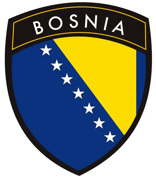 Щит Флага Боснии Герцеговины — стоковый вектор