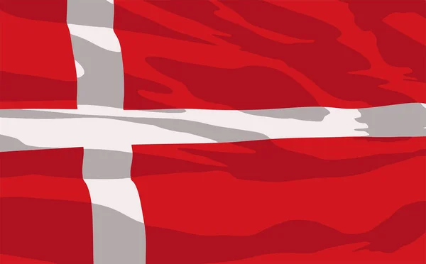 Flag Denmark Grunge Texture Vector Illustration — Stock Vector