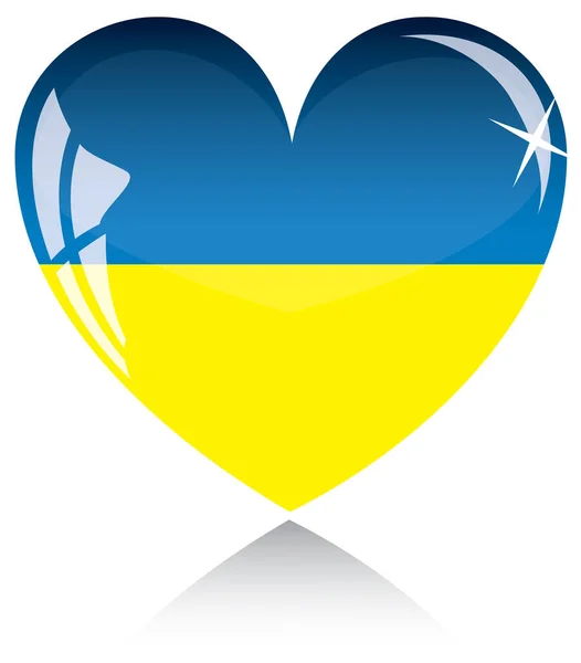 Прапор України Формі Серця — стоковий вектор