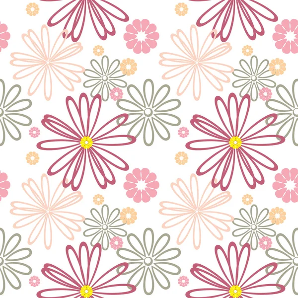 Vector Illustration Seamless Floral Pattern — Stock Vector