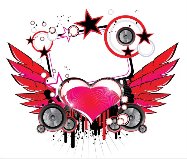Сердце Крыльями Музыкальная Тема — стоковый вектор