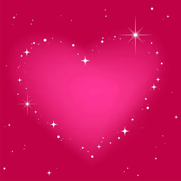 情人节的背景是星辰和心灵 粉色背景 — 图库矢量图片