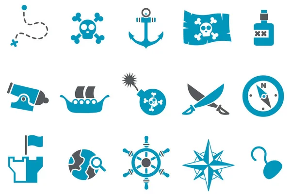 Vector Set Nautical Icons Isolated White Background — Stock Vector
