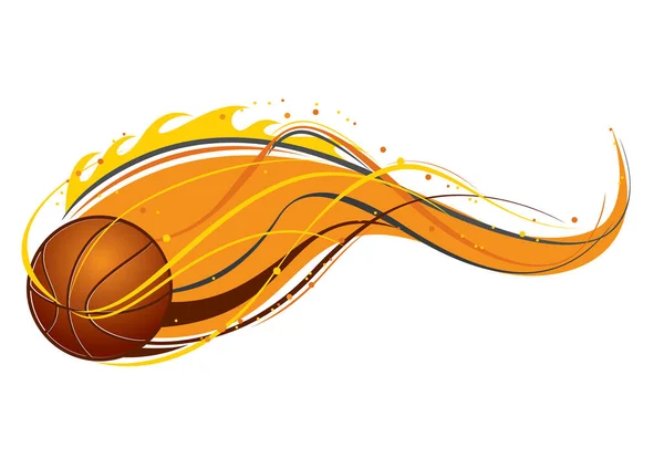 Ballon Basket Flamme Feu — Image vectorielle