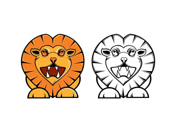 狮子标志矢量插图 狮子标志设计模板 狮头标志设计概念 — 图库矢量图片