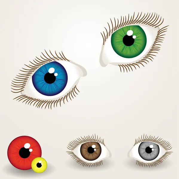 Conjunto Olhos Cores Diferentes —  Vetores de Stock