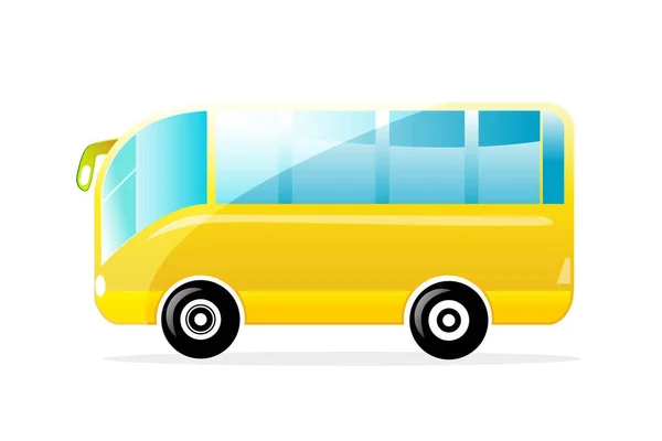 Vector Illustration Yellow Bus — Stock Vector