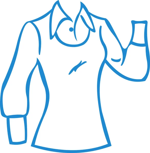 Camisa Feminina Ícone Vetor Esboço Ilustração — Vetor de Stock