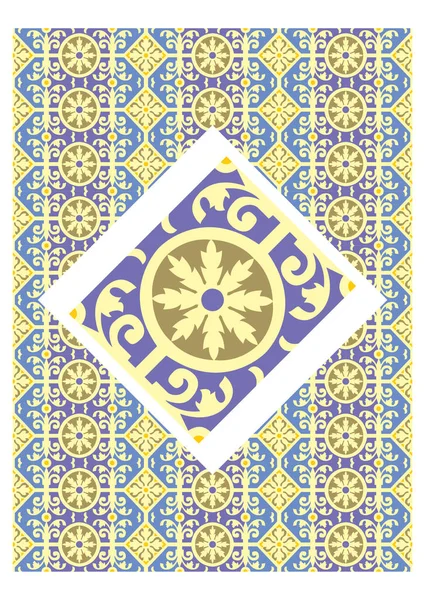 葡萄牙瓷砖瓷砖在葡萄牙的中心 中心的葡萄牙瓷砖 — 图库矢量图片