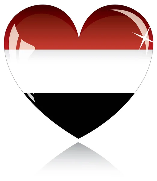 Hjärta Med Jemens Flagga — Stock vektor