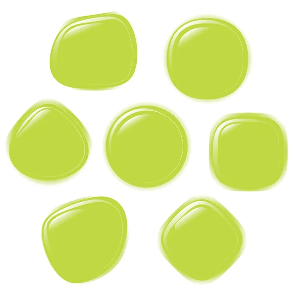 白で隔離された緑色のラベル — ストックベクタ