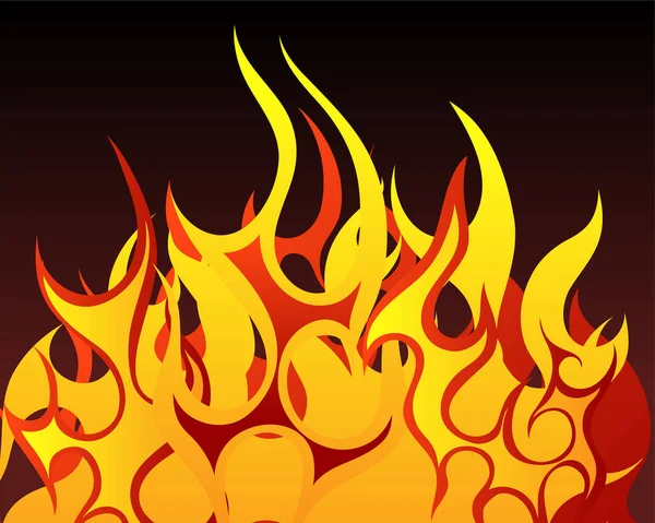 Illustration Vectorielle Flammes Feu — Image vectorielle