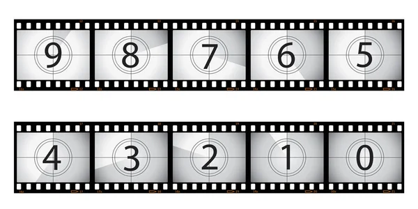 Numaralı Film Kamerası Vektör Illüstrasyonu Beyaz Arkaplanda Izole — Stok Vektör