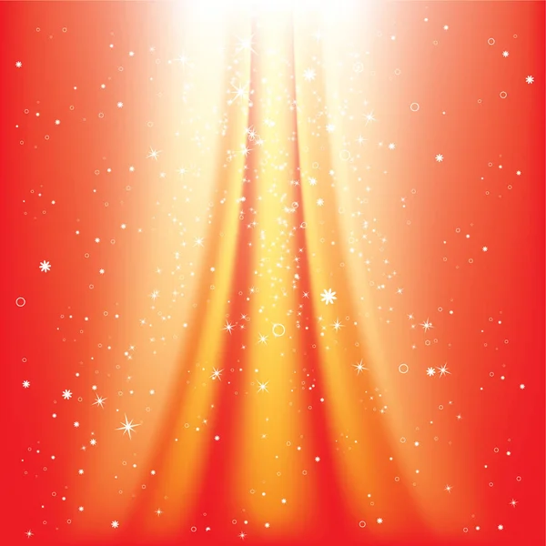 Fond Rouge Vif Avec Des Étoiles Des Rayons Illustration Vectorielle — Image vectorielle