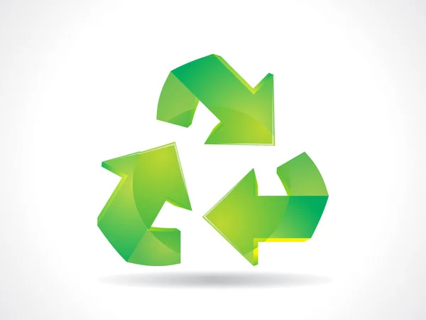 Sinal Reciclagem Verde Fundo Branco — Vetor de Stock