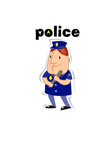 Police Man Vector Illustration — Image vectorielle
