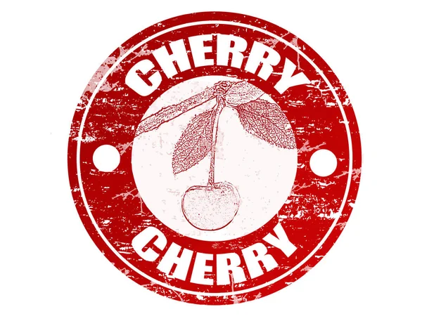 Cherry Stamp Vector Illustration — Stock Vector