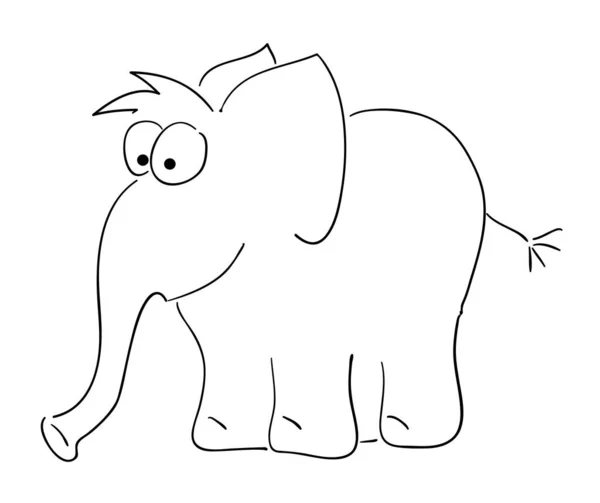Carino Elefante Vettoriale Illustrazione — Vettoriale Stock