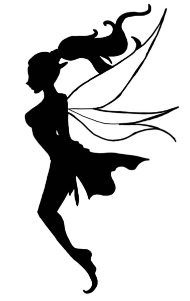 翼ベクターのイラストを持つ女性 — ストックベクタ