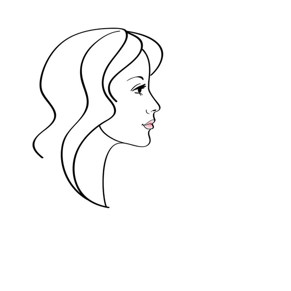 Kvinnan Profil Vektor Illustration — Stock vektor