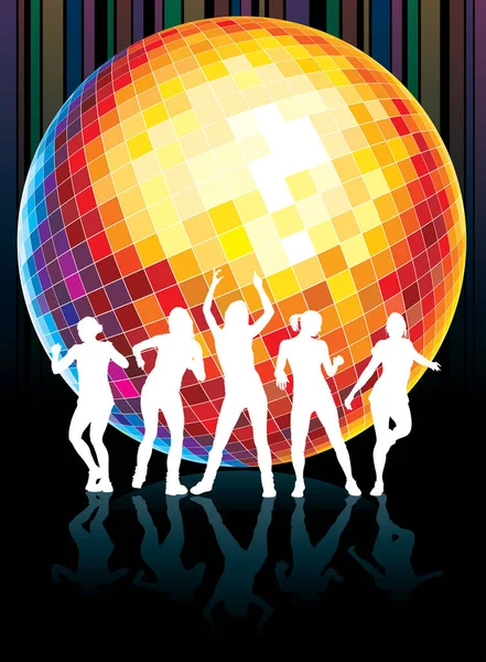 Плакат Дискотеки Танцующими Людьми — стоковый вектор