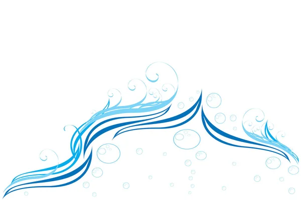 Mörkblå Stänk Vatten Och Luft Injektionsflaskor — Stock vektor