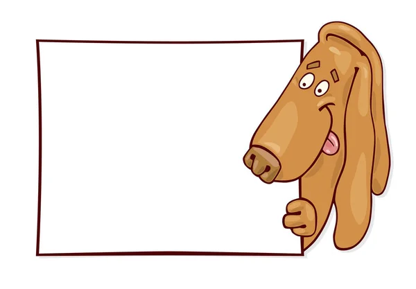 Мультяшная Собака Держит Пустой Баннер — стоковый вектор