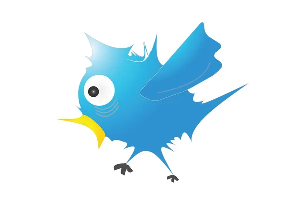 Blauer Vogel Mit Flügeln — Stockvektor