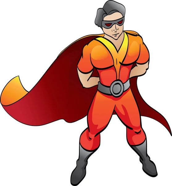 Superhelden Mann Zeichentrickfigur — Stockvektor