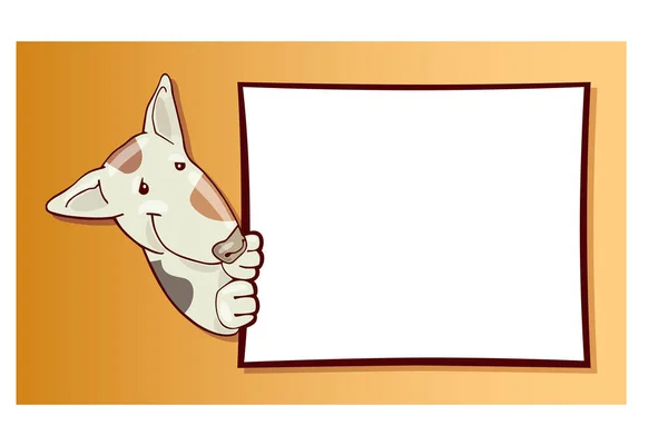 Ilustración Dibujos Animados Perro Sosteniendo Una Hoja Papel Blanco — Archivo Imágenes Vectoriales