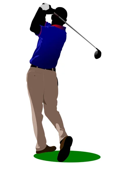 Golfare Spelar Vektor Illustration — Stock vektor