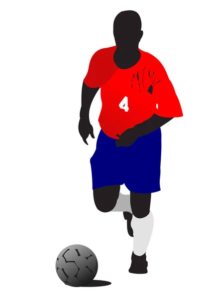 Fotboll Spelare Siluett Illustration Design — Stock vektor